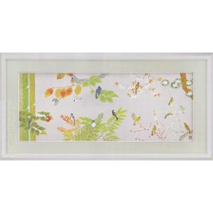 上村淳之 『四季花鳥図』 彩美版・シルクスクリーン手摺り複製画 額装