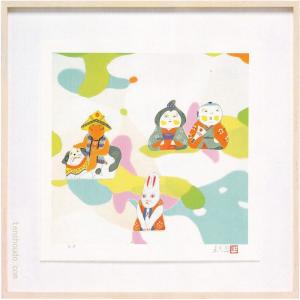 伊藤髟耳　絵画　『家族』　　【複製】【美術印刷】【巨匠】【変型特寸】