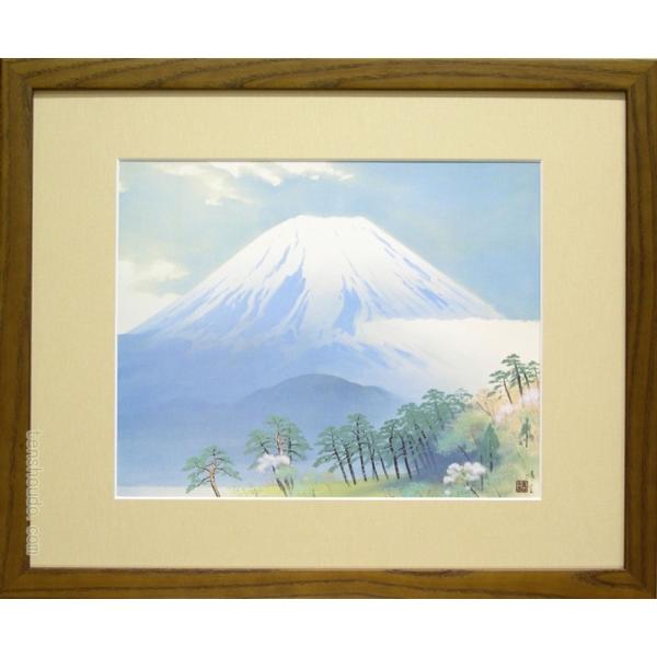児玉希望　絵画　富嶽春晴　　【複製】【美術印刷】【巨匠】【変型特寸】