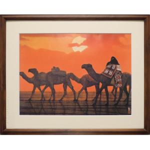 平山郁夫 絵画 シリア砂漠の夕 アートポスター 【複製】【アート