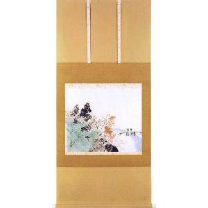 川合玉堂筆　渓村彩雨　・掛軸 川合玉堂筆 渓村彩雨 ・掛軸