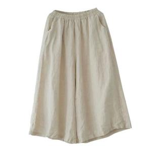 きれいめ 大人 リネン 春夏 ガウチョパンツ ...の詳細画像4