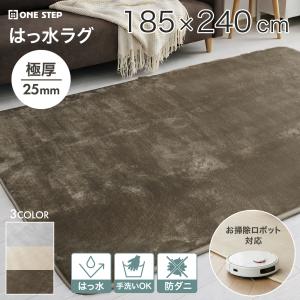 ラグ カーペット 2畳 厚手 洗える 185×240 フランネル 撥水 ラグマット 長方形 床暖房 防ダニ 滑り止め付