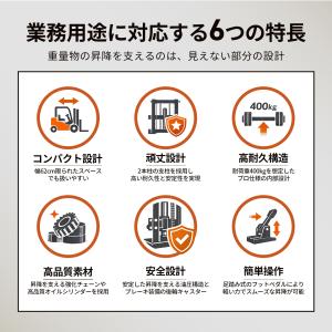 ハンドフォークリフト 400kg 最高位170...の詳細画像3