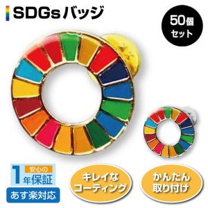 SDGs バッジ ピンバッジ 50個 ゴールド シルバー｜tenton-store