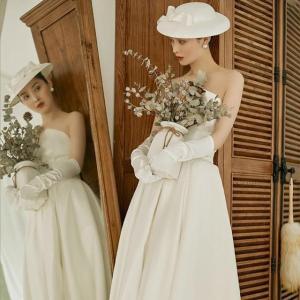 レディースファッション ウェディングドレス ミモレ丈 二次会 花嫁ドレス 結婚式 ドレス パーティードレス Aライン おしゃれ 個性的 可愛い ナチュラル