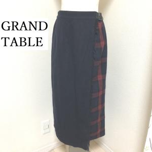 GRAND TABLE グランターブル ロングスカート  ラップ風 ウール 冬 タータンチェック｜tentoumusi-recycle