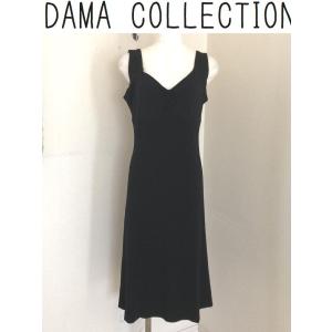 DAMA collection（ダーマ・コレクション） ジョーゼット ノースリーブ 夏 ワンピース 黒 フォーマル M 9号 冠婚葬祭 結婚式｜tentoumusi-recycle