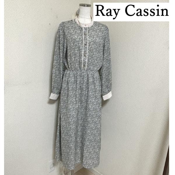 タグ付き　Ray Cassin(レイカズン)　ロングワンピース　花柄　フラワープリント　バンドカラー...