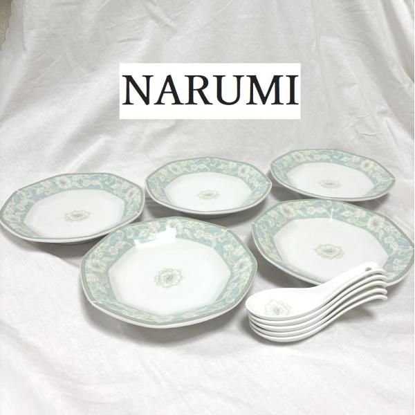 NARUMI　食器　ナルミ　中華　八角皿 レンゲ　５客セット