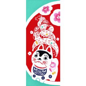 手ぬぐい おしゃれ かわいい 縁起 笑門来福 冬 正月 綿100% 注染 汗対策 タオル ハンカチ ふきん ギフト てぬぐい 手拭