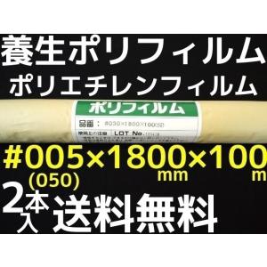 養生 ポリフィルム ポリエチレンフィルム #005×1800mm×100m 2本入 不実厚タイプ 送料無料(本州/四国/九州)「同梱/キャンセル/変更/返品不可」#005×1800×100｜tenyuumarket