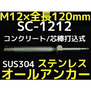 サンコーテクノ オールアンカー SC-1212 M12×120mm 1本 ステンレス製 SUS304系 コンクリート用 芯棒打込み式「取寄せ品」｜tenyuumarket