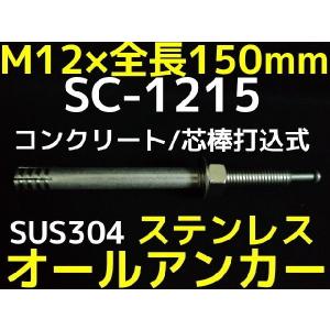 サンコーテクノ オールアンカー SC-1215 M12×150mm 1本 ステンレス製 SUS304系 コンクリート用 芯棒打込み式「取寄せ品」｜tenyuumarket
