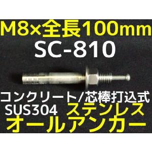 サンコーテクノ オールアンカー SC-810 M8×100mm 1本 ステンレス製 SUS304系 コンクリート用 芯棒打込み式「取寄せ品」｜tenyuumarket