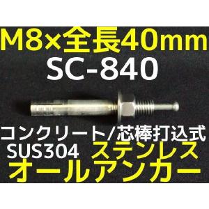 サンコーテクノ オールアンカー SC-840 M8×40mm 1本 ステンレス製 SUS304系 コンクリート用 芯棒打込み式「取寄せ品」｜tenyuumarket