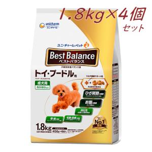 ユニ・チャーム　ベストバランス　カリカリ仕立て　トイ・プードル用　1.8kg×4個セット　犬用　犬種...