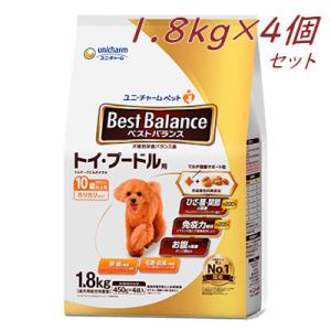 ユニ・チャーム　ベストバランス　カリカリ仕立て　トイ・プードル用　10歳以上　1.8kg×4個セット...