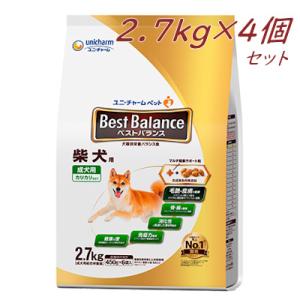 ユニ・チャーム　ベストバランス　カリカリ仕立て　柴犬用　成犬用　2.7kg×4個セット　犬用　犬種別...