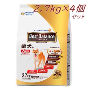 ユニ・チャーム　ベストバランス　カリカリ仕立て　柴犬用　7歳以上用　2.7kg×4個セット　犬用　犬...