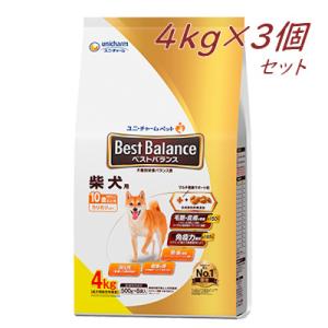 ユニ・チャーム　ベストバランス　カリカリ仕立て　柴犬用　10歳以上用　4kg×3個セット　犬用　犬種...