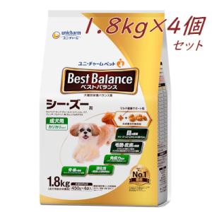 ユニ・チャーム　ベストバランス　カリカリ仕立て　シー・ズー用　1.8kg×4個セット　犬用　成犬　犬...