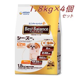 ユニ・チャーム　ベストバランス　カリカリ仕立て　シー・ズー用　10歳以上用　1.8kg×4個セット　...