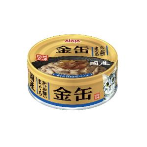 アイシア　金缶ミニ　かつお節入りまぐろ　70ｇ×24缶セット　猫缶　ウエット　水煮タイプ　一般食　国...