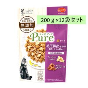 日本ペット　コンボ　ピュア　キャット　毛玉排出サポート　まぐろ味・鶏肉・かつお節添え　200g×12...