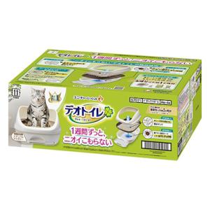 ユニ・チャーム　デオトイレ　ハーフカバー本体セット　ナチュラルアイボリー　システムトイレ　本体　猫用
