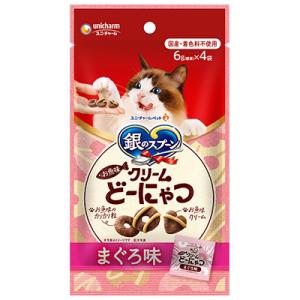 銀のスプーン　お魚味クリームどーにゃつ　まぐろ味　24g（6g×4袋）　ユニ・チャーム　キャットフー...