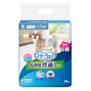 ユニ・チャーム　マナーウェア　長時間快適オムツ　男女共用　Mサイズ　28枚　紙オムツ　お留守番　介護...