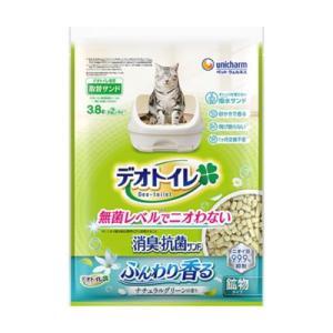 ユニ・チャーム　デオトイレ　ふんわり香る消臭・抗菌サンド　ナチュラルグリーンの香り　鉱物タイプ　3....