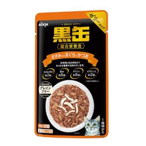 黒缶パウチ　ささみ入り　まぐろとかつお　70ｇ　猫パウチ　ウエット　ゼリータイプ　総合栄養食　　