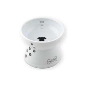 猫壱　ハッピーダイニング　脚付フードボウル　犬柄・犬用 シリコン付き　犬用　食器　フードボウル　陶器...