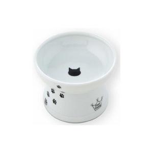猫壱　ハッピーダイニング　脚付フードボウル　猫柄　シリコン付き　猫用　食器　フードボウル　陶器　　　