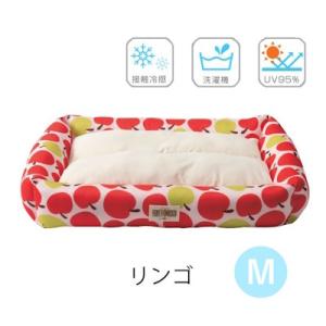 ペットベッド　夏用　ベリー　サマークールベッド　スクエア　リンゴ　Mサイズ　愛犬用　ひんやり　接触冷...