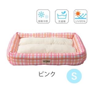 ペットベッド　夏用　ベリー　サマークールベッド　スクエア　ピンク　Sサイズ　愛犬用　ひんやり　接触冷...