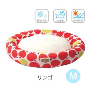 ペットベッド　夏用　ベリー　サマークールベッド　ラウンド　リンゴ　Mサイズ　愛犬　ひんやり　接触冷感...