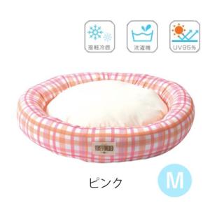 ペットベッド　夏用　ベリー　サマークールベッド　ラウンド　ピンク　Mサイズ　愛犬　ひんやり　接触冷感...