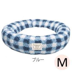 ペットベッド　冬用　ラウンドベッド　ブルー　Mサイズ　愛犬　犬用ベッド　あったかグッズ　犬用秋冬グッ...