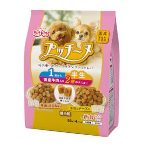 ペットライン　プッチーヌ　半生　1歳から　国産牛肉入り　２００ｇ　成犬用　総合栄養食　国産　ドッグフ...