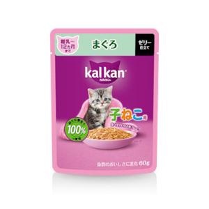 マース　 カルカンパウチ　まぐろ　離乳〜12ヵ月までの子ねこ用　６０ｇ　ゼリー仕立て　キャットフード...