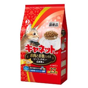 ペットライン　キャネットチップ　お肉とお魚ミックス　２．７ｋｇ　国産　猫用　キャットフード　総合栄養...