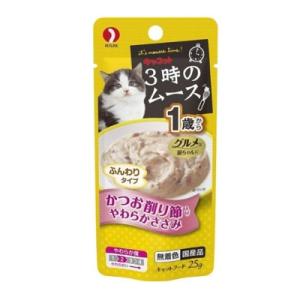 ペットライン　キャネット　3時のムース　1歳から　かつお削り節入り　25ｇ　猫用　副食　レトルト　国...