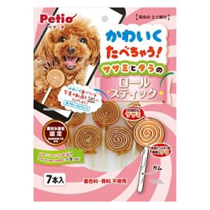 ペティオ　かわいくたべちゃう！ ササミとタラのロールスティック 7本入　犬用　おやつ　間食　ドッグフ...