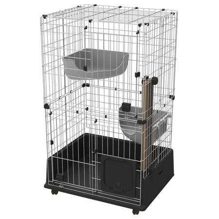 送料無料・同梱不可　アドメイト　ヴィラフォート　キャットサークル　猫用　サークル　ケージ　2段タイプ...