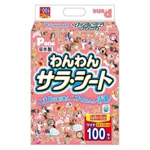 第一衛材　Ｐ．ｏｎｅ　わんわん　サラ・シート　ワイド　お徳用　100枚　犬用　ペットシーツ　薄型　国...