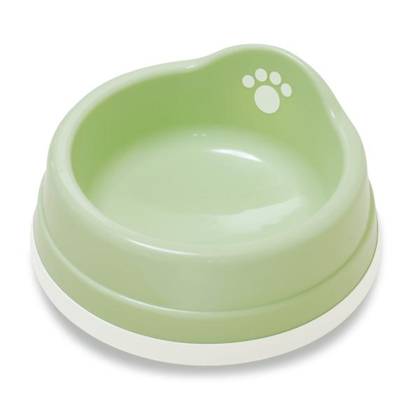伊勢籐　すべり止め付きペット皿　大　ライトグリーン　犬・猫用　食器　フードボウル　餌皿　国産