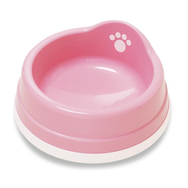 伊勢籐　すべり止め付きペット皿　大　ライトピンク　犬・猫用　食器　フードボウル　餌皿　国産